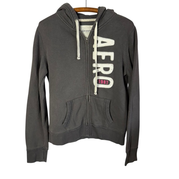 Aeropostale 87 Aero California Full Zip Appliqué Y2K Hoodie Sweatshirt XL - Picture 2 of 6